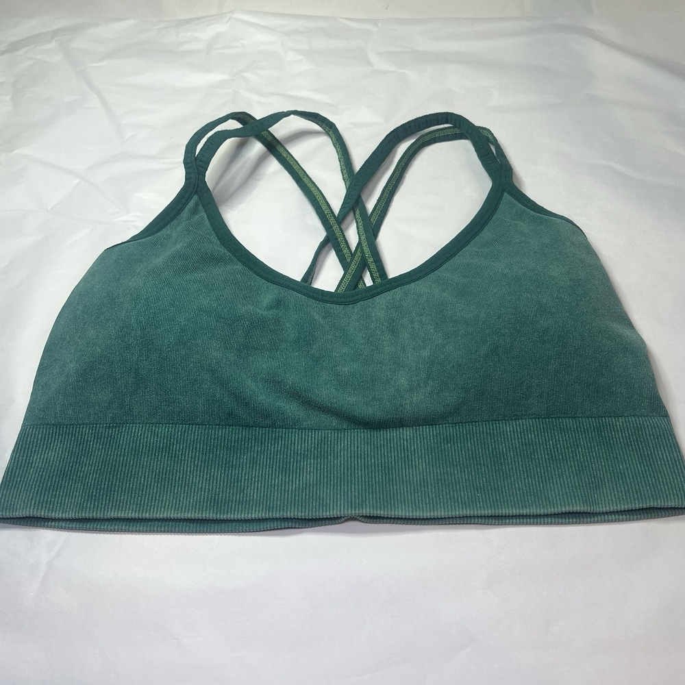 Colosseum Women's Green Acid Wash sport bra Size XS Halter Top Crop